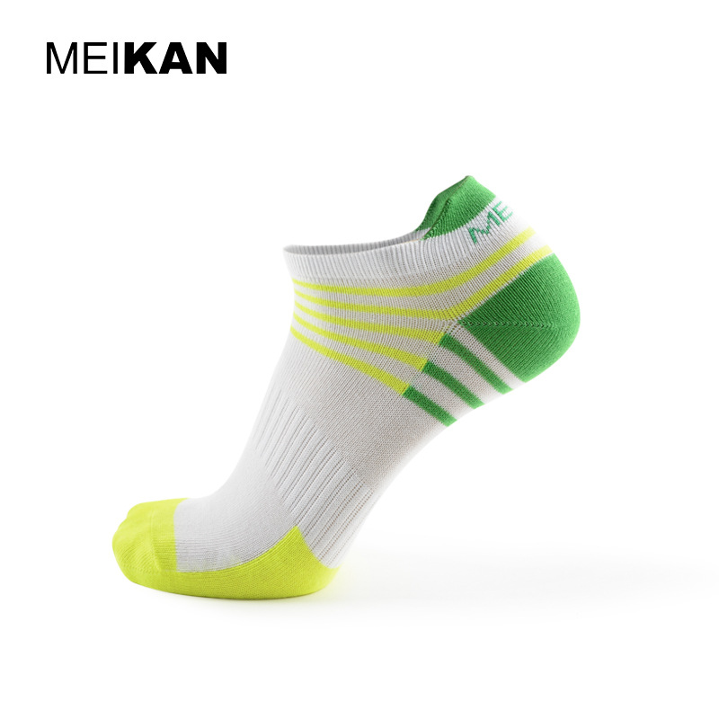 MEIKAN Men Striped Socks Shallow Mouth Sports Socks Absorb Sweat Compression Socks for Running